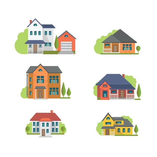 Casas residenciales — Vector de stock