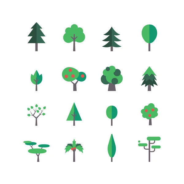 Conjunto de ícones de árvore — Vetor de Stock