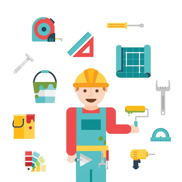 Iconos e ilustraciones relacionados con la construcción — Vector de stock