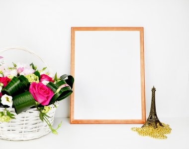 Çerçeve vintage mockup romantik. Poster