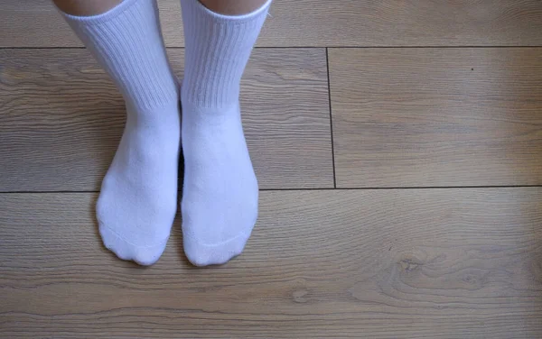 Legs White Socks Orthopedic Socks — Stock Photo, Image