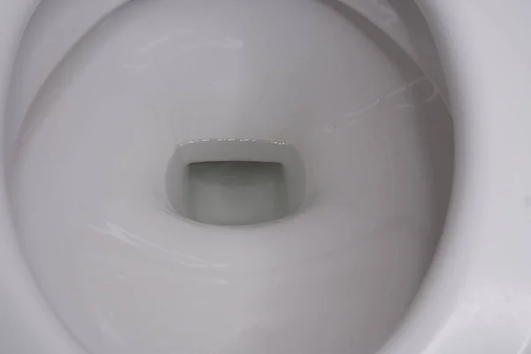 Restroom White Toilet Bowl Interior — Stock Photo, Image