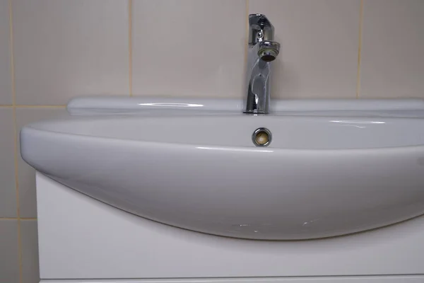 Waschbecken Innenraum Badezimmer Weißes Waschbecken — Stockfoto