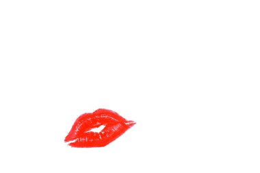 Beyaz arka planda dudak izi. Doku. Geçmişi. Makyaj.