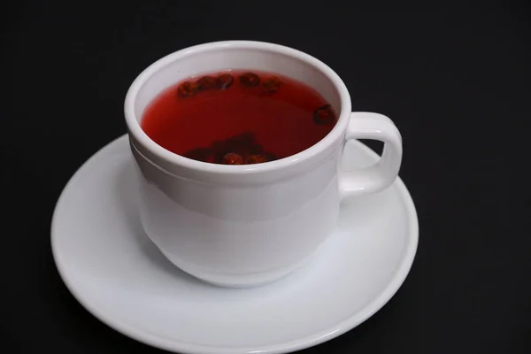 Τσάι Φρούτων Μαύρο Φόντο — Φωτογραφία Αρχείου