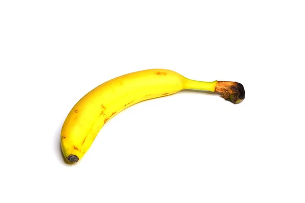 Gelbe Banane Auf Weißem Hintergrund Obst Auf Weißem Hintergrund — Stockfoto