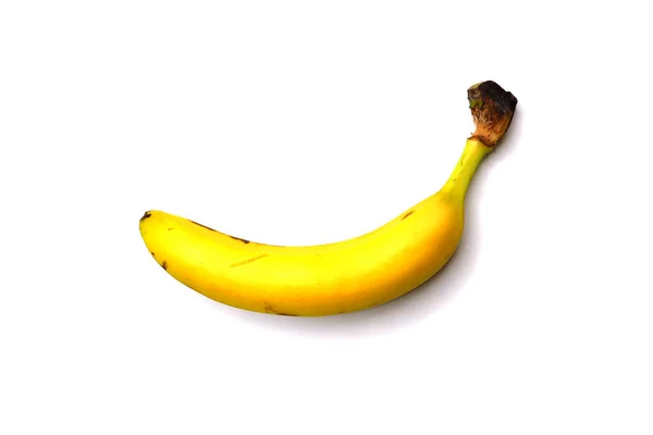 Желтый Банан Белом Фоне Плоды Белом Фоне — стоковое фото