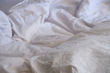 Beyaz çarşaflar. Battaniye dokusu. Özgeçmiş için uygun.