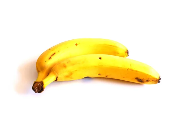 Bananer Vit Bakgrund Isolera Dig Frukten — Stockfoto