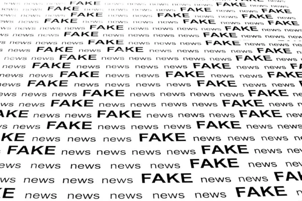 Fake News Sfondo Stampato Bianco Nero Immagine Stampata Carta Bianca — Foto Stock