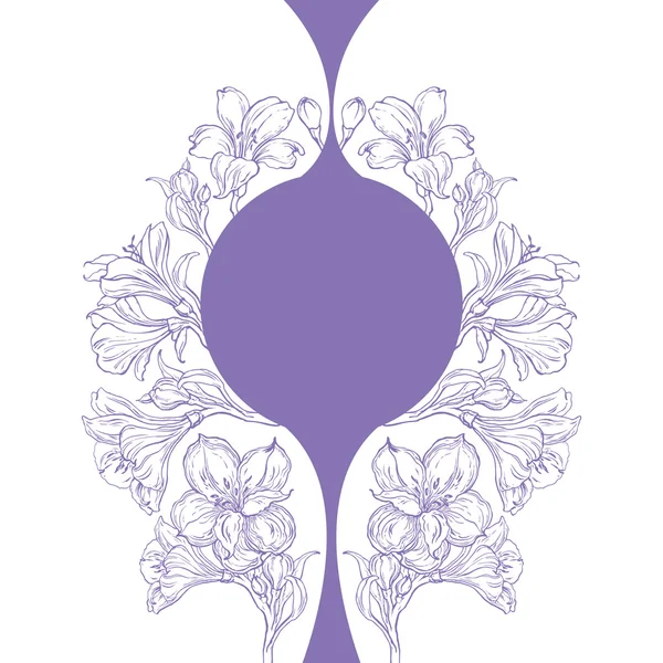 Grafische Zeichnung der Orchideenblume — Stockvektor