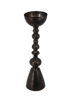 Beyaz arkaplanda siyah şamdan izole edildi 