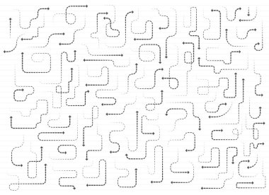 Noktalı el çizilmiş ok çizgisi ayarlandı