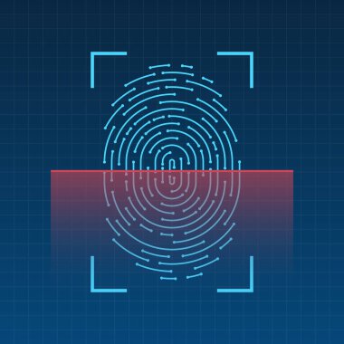 Ekran vektör çiziminde parmak izi taranıyor