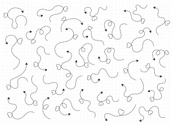 Lignes Pointillées Dessinées Main Avec Coeur — Image vectorielle