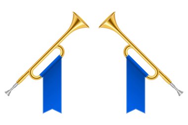 Çapraz altın boynuz vektör illüstrasyonunu temsil eder