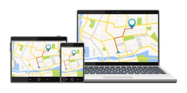 GPS uydu navigasyon sistemi ekranda