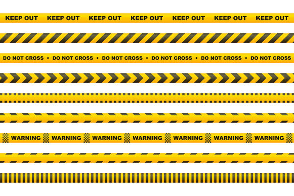 Лента предосторожности с жёлтыми и чёрными полосами