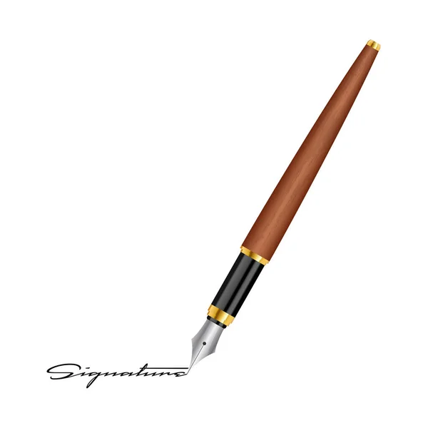 ปากกาหม กและภาพเวกเตอร ลายเซ — ภาพเวกเตอร์สต็อก