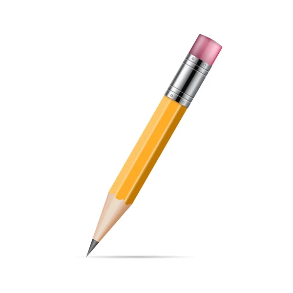 Realistic Pencil Vector Illustration Isolated White Background — Stock Vector