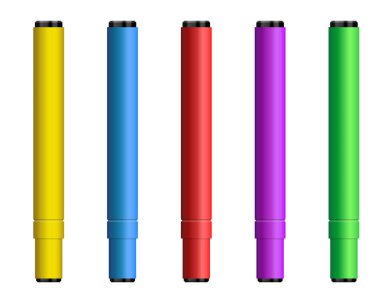 Renkli işaretleyiciler vektör çizimi