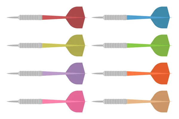 Flechas Dardo Estilo Plano Aisladas Sobre Fondo Blanco — Vector de stock