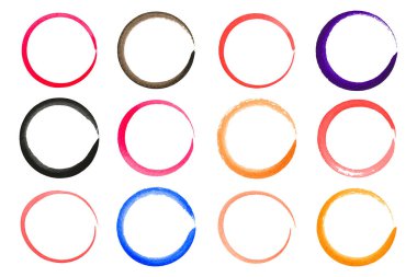 Yuvarlak suluboya şekil vektör çizimi beyaza izole edildi