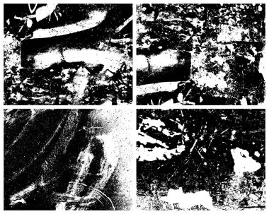 Grunge Doku Vektör Paketi. Çekirdek dokusu, pürüzlü dokusu, klasik dokusu. Sıkıntılı bir etki. Sıkıntı dokusu.