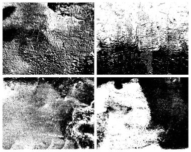 Grunge Doku Vektör Paketi. Çekirdek dokusu, pürüzlü dokusu, klasik dokusu. Sıkıntılı bir etki. Sıkıntı dokusu.