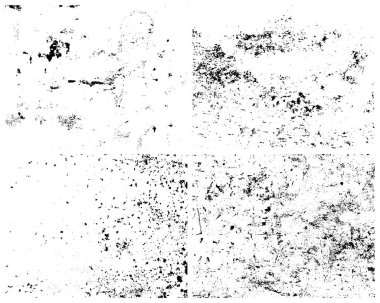 Grunge Doku Vektör Paketi. Çekirdek dokusu, pürüzlü dokusu, klasik dokusu. Sıkıntılı etki.