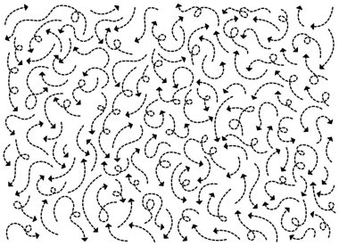 Noktalı el çizgileri farklı yönlere çizilmiş.