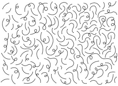 Farklı şekillerde elle çizilmiş noktalı çizgiler