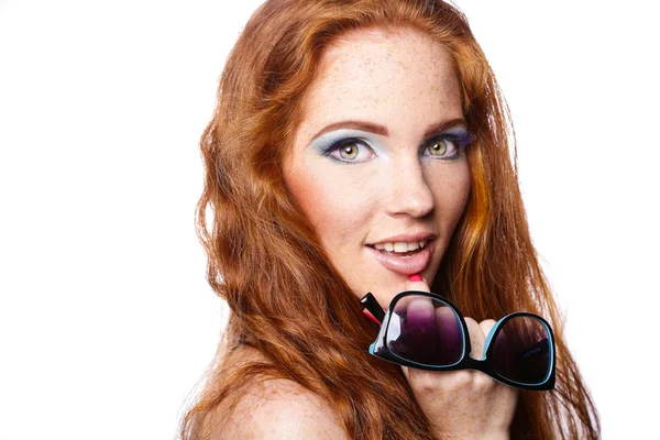 Meisje met kleurrijke make-up — Stockfoto