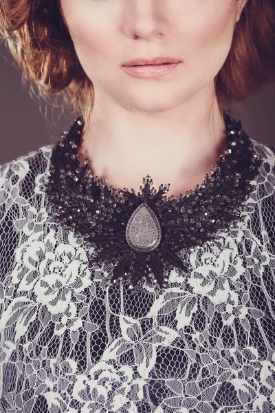 Studio photo of a young woman in retro style — Stock Photo, Image