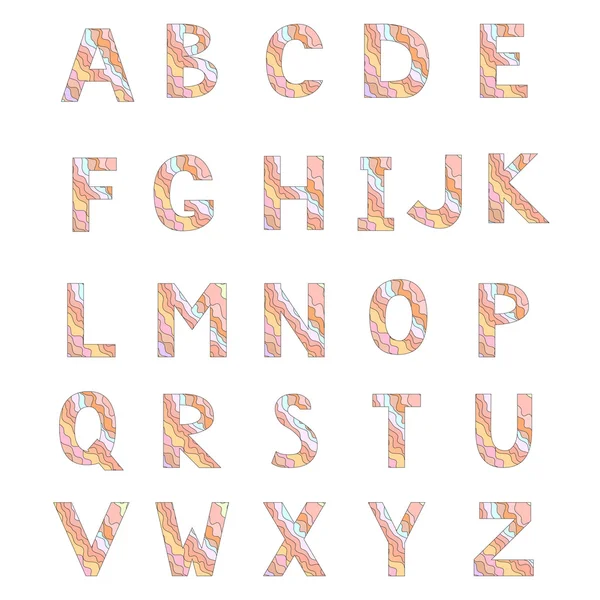 Alphabet fait d'ondes abstraites — Image vectorielle