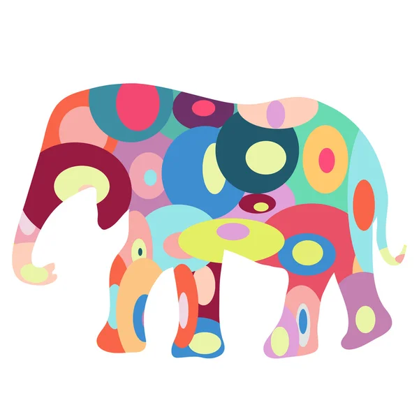 Colorful elephant — Stock Vector