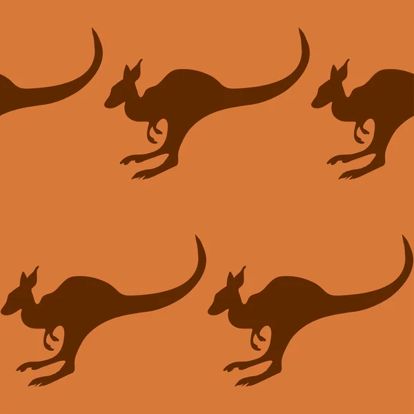 Seamless pattern with a kangaroo — Stock Vector