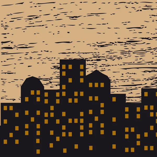 Vektor illustration av natten staden — Stock vektor
