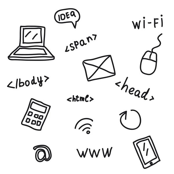 El beyaz izole web sembolleri çizimi