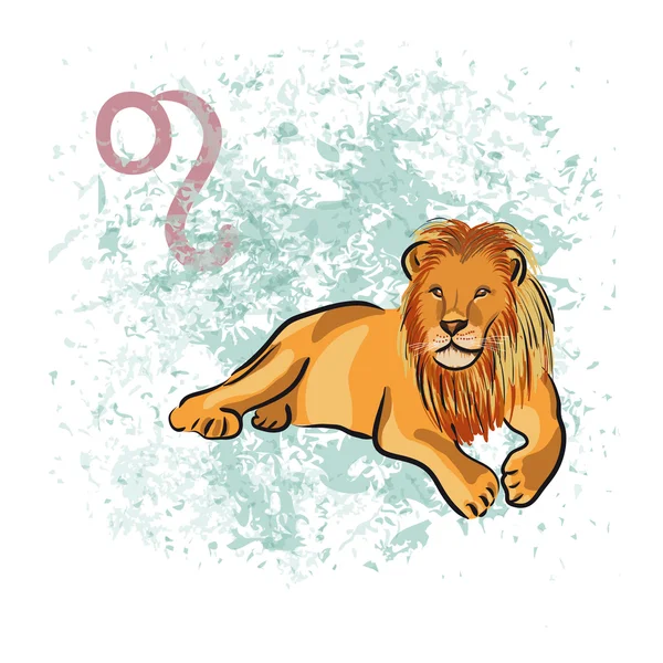 Lion signe du zodiaque — Image vectorielle
