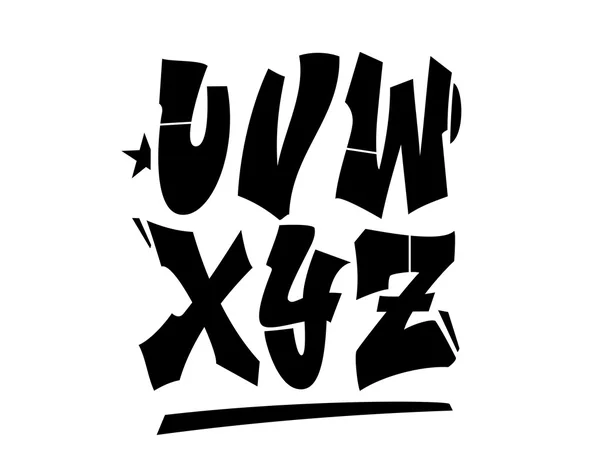 Graffiti style font. Vector alphabet (part 3) — Stock Vector