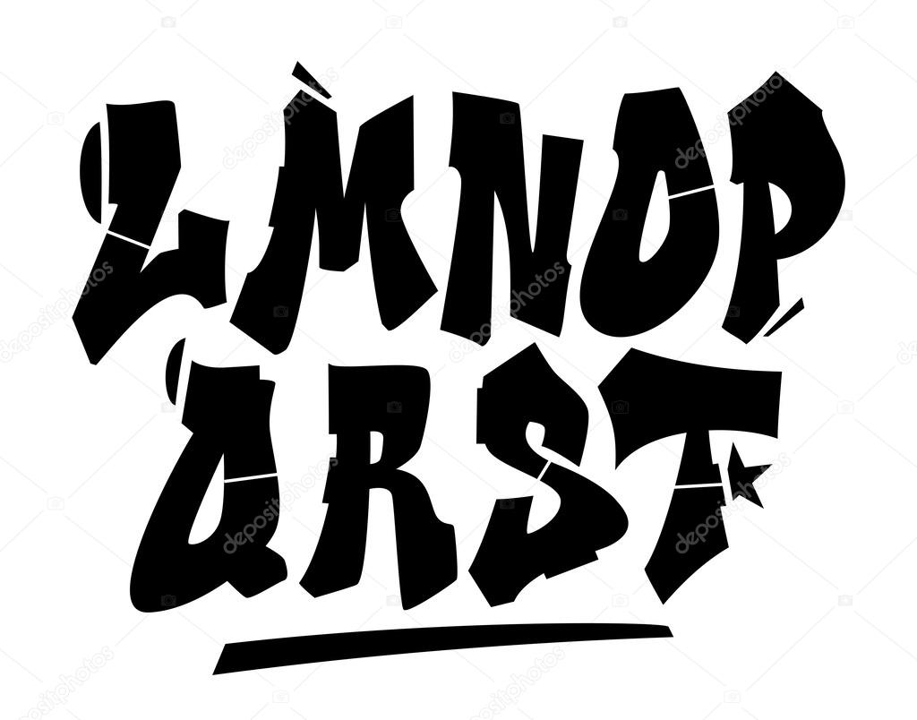 Graffiti style font. Vector alphabet (part 2)
