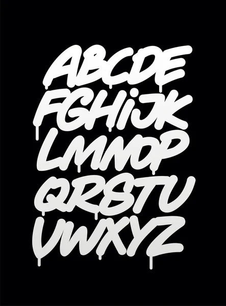 Hand written graffiti font alphabet. Vector — Stock Vector