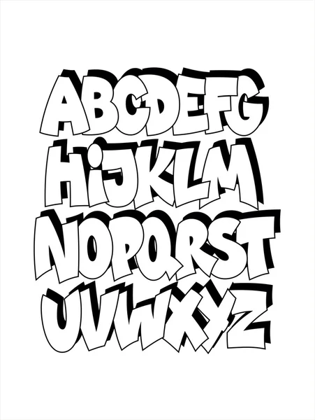 Cartoon comic graffiti font alphabet. Vector — Stock Vector