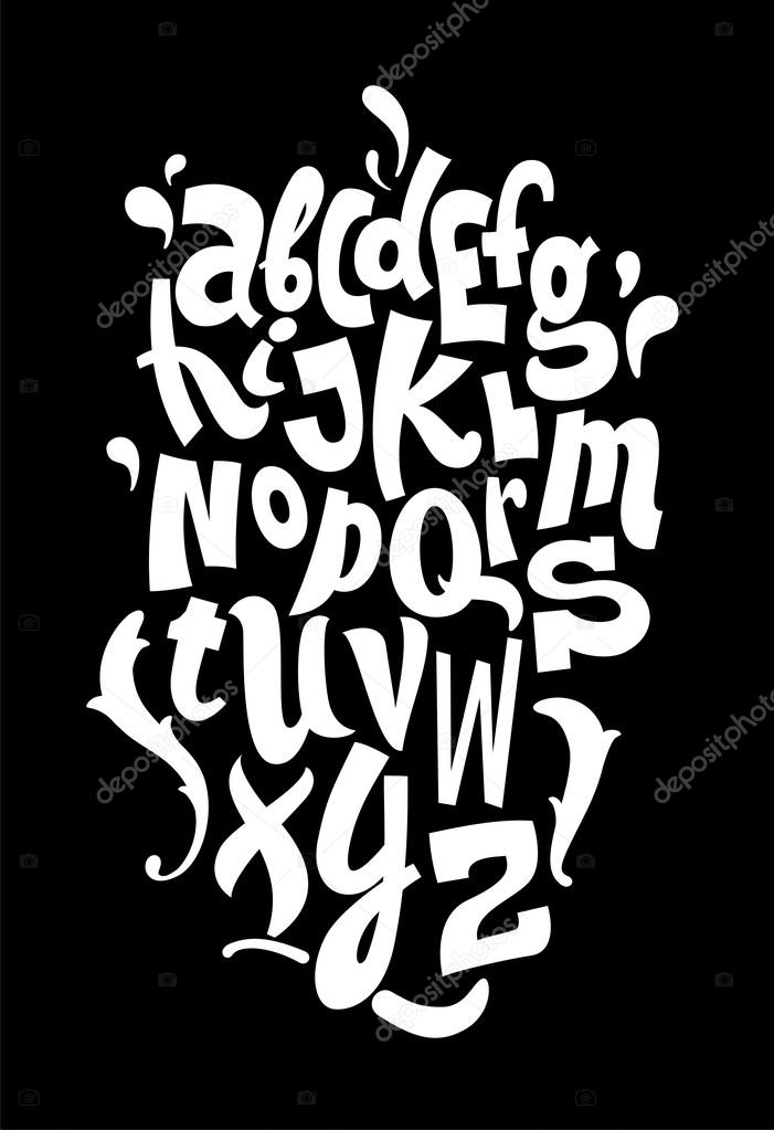 Hand lettering alphabet. Vector