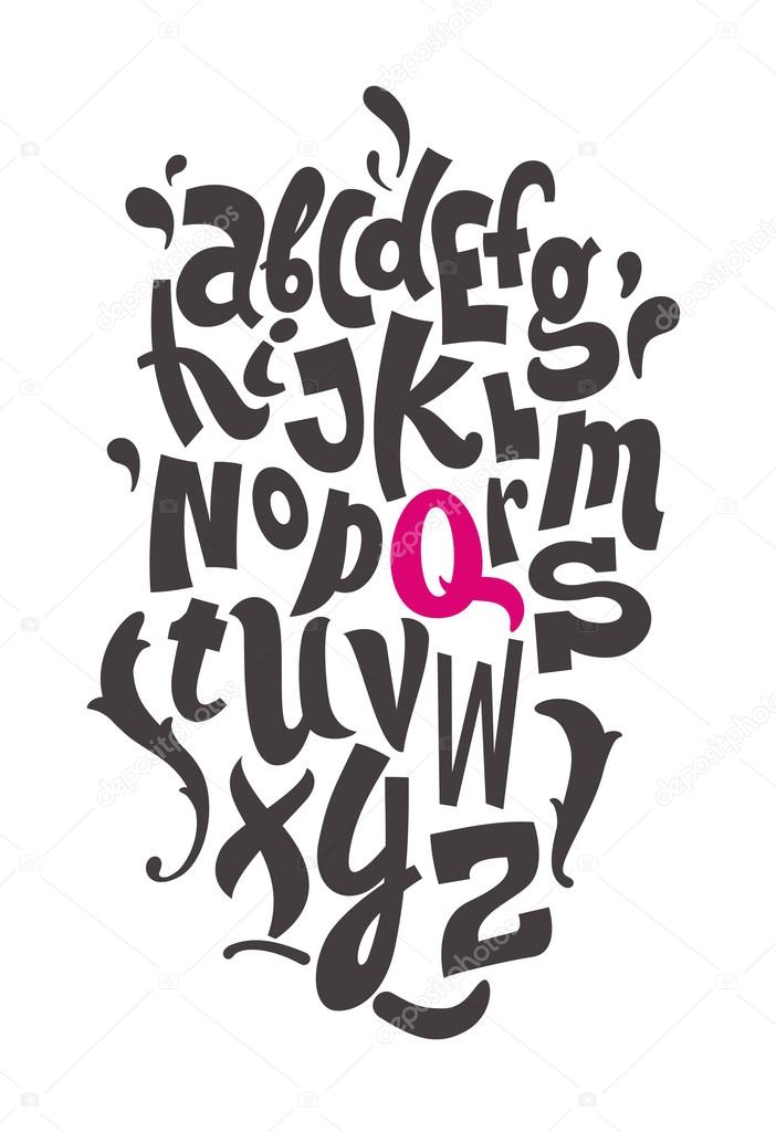 Hand lettering alphabet. Vector