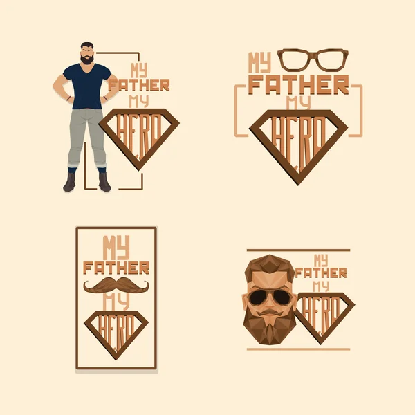 Elementos para el día del padre — Vector de stock