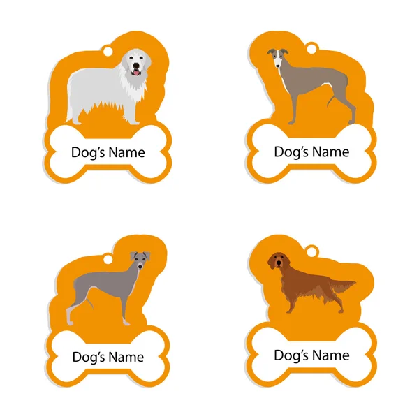 Conjunto de etiquetas de cão — Vetor de Stock