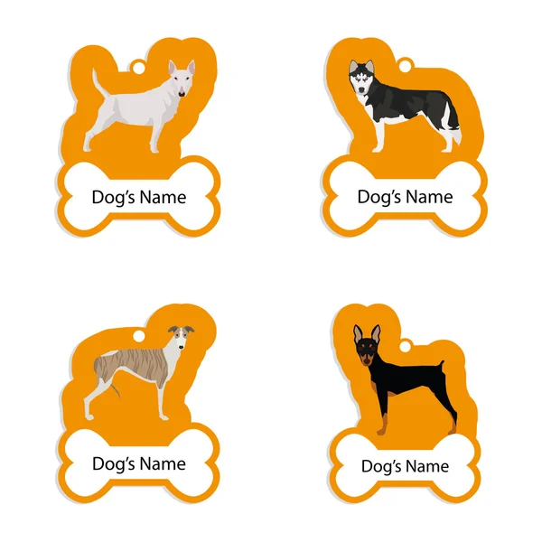 Conjunto de etiquetas de cão —  Vetores de Stock