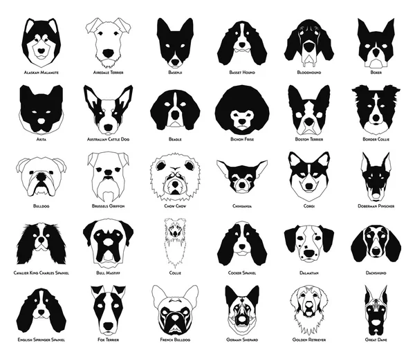 Ensemble de silhouettes pour chien — Image vectorielle